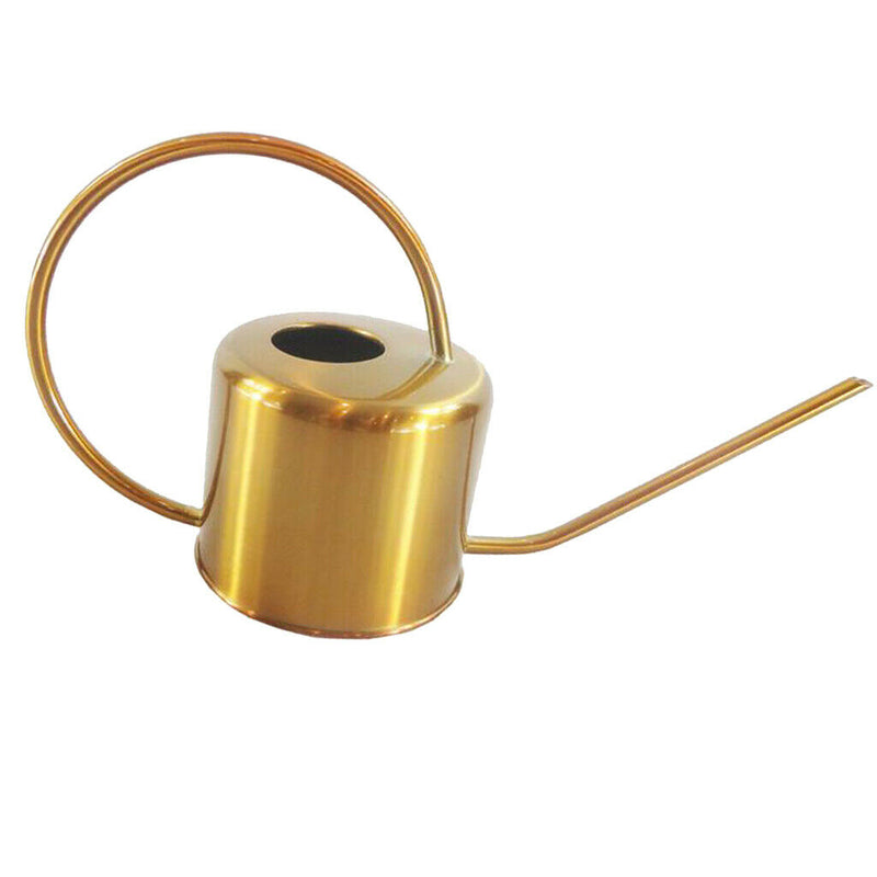900ml Solid Stainless Steel Golden Long-Mouth Watering Pot Household Garden