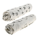 2 Pieces Muslin Cotton Blankets Newborn Baby Blanket Swaddle Bath Towels