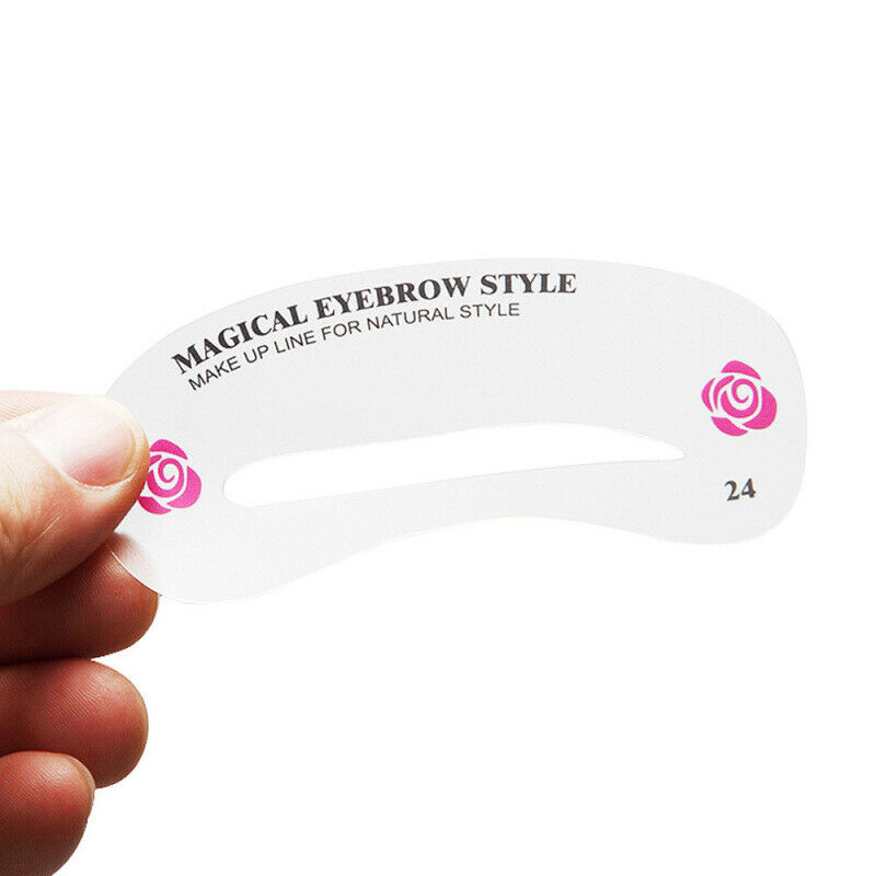 24Pcs/set Eyebrow Stencil Grooming Eyebrows Makeup DIY Kit Design Guide COS