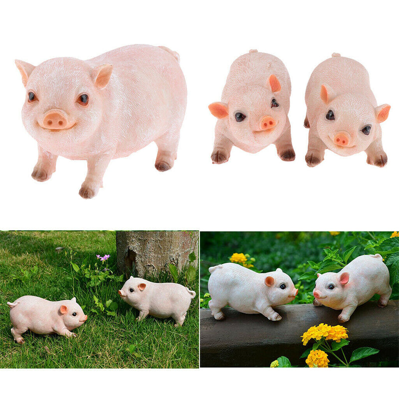 3Pcs Micro Pink Pig Gardening Potted Decor Accessories DIY