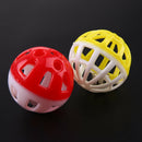 10pcs Plastic Hollow Out Round Pet Cat Colorful Ball Toys With Small Bell