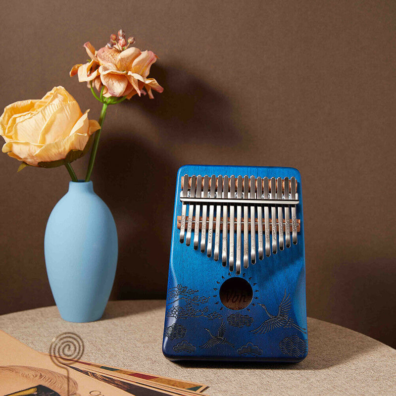 Mahogany Gradient Crane 17 Keys Kalimba Musical Instrument Wood Thumb Piano