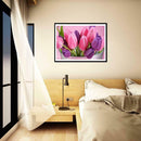 5D DIY Full Drill Diamond Painting Pink Flowers Cross Stitch Embroidery Kit