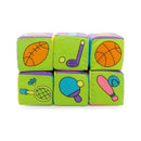 6 in 1 Infant Baby Cloth Rattle Soft Blocks Cube Set Building Educational Toys
