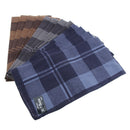 12/pack Soft Men's Plaid Pocket Handkerchief 100% Cotton Hanky 40x40cm