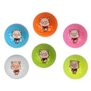 6x Premium Outdoor Golf Balls Super Soft Feel Cute Pig Pattern, For Kids