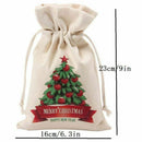 Christmas Bag Canvas Large Candy Bags Canvas Santa Sack with Drawstring for
