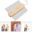 Store 20 Bar Wooden Tie Hanger - Scarfs & Belt Rack Organiser