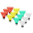12Pcs Colorful Plastic Badminton Shuttlecocks Balls Sport Training Aids Game