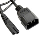 New C14 Male to C7 Female Power Cord 6.56ft Replacement UPS Server Kit