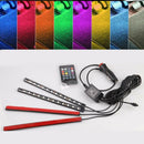 4 Pcs LED RGB Car Interior Atmosphere Light Strip w/ Music Control+IR Remote