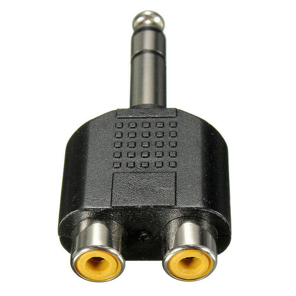 6.35mm 1/4 inch Male Stereo To 2 Dual RCA Female Y Splitter Audio Adapter CoJ4X5