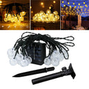 LED Solar Fairy Light Bulb String Outdoor Wedding  Warm White 9.5m 50Bulbs