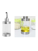 1 pcs Transparent Seasoning Oil Can 350ml Stainless Steel High Quality