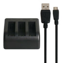 5V/2.1A 3 Battery Charging Charger Micro USB Port for GoPro Fusion Action Camera