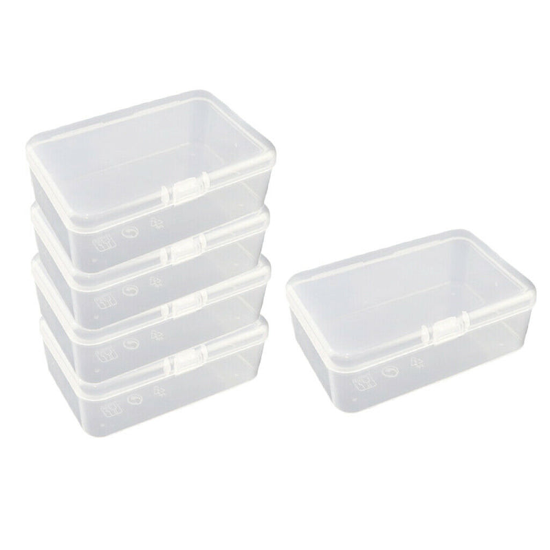 5 Pack Clear Plastic  Cosmetics Case Holder For Cotton Swabs Trinkets Coils