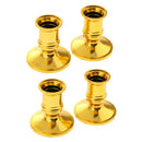 Set of 4 Golden Taper Candle Traditional Shape Fits for Standard Candlestick