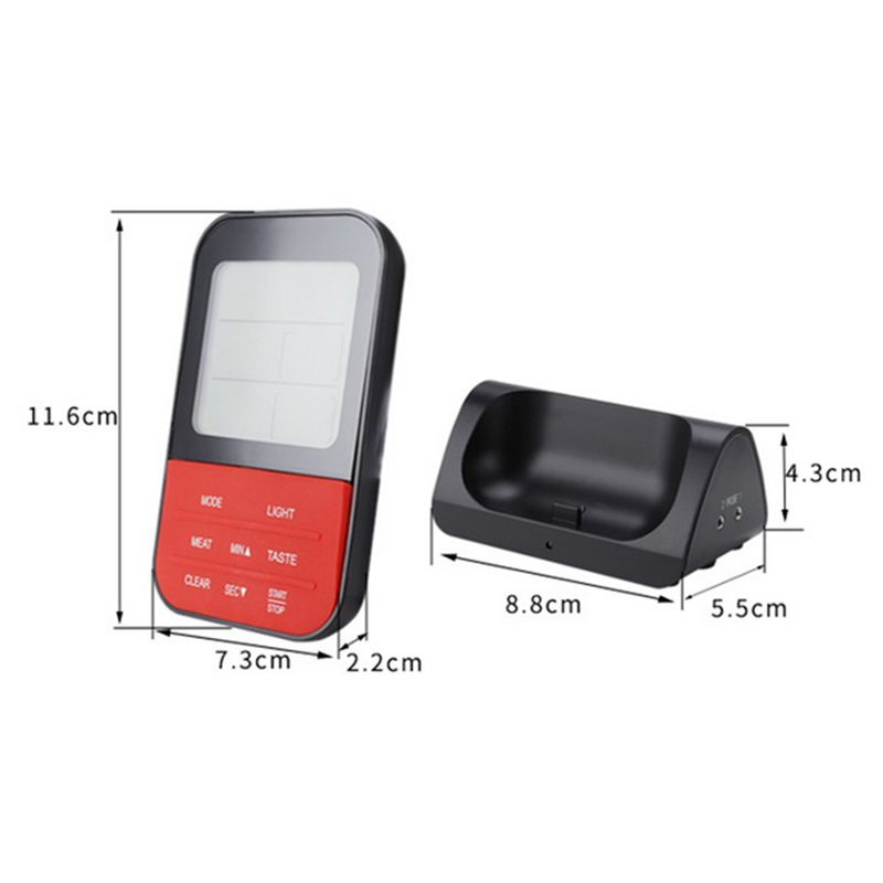 Digital Wireless LCD Remote Thermometer BBQ Grill Kitchen Meat Food Probe Timer