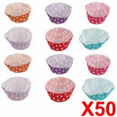 50 X Spotty Dots Muffin Cupcake Paper Cases Liners Cups Z1G4