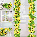 Artificial Sunflower Garland Silk Flower Vine Wedding Home Decoration 260cm