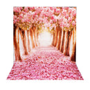 1.5m*1m Sakura Flower Road Photography Backdrop Cloth Wedding Background DIY