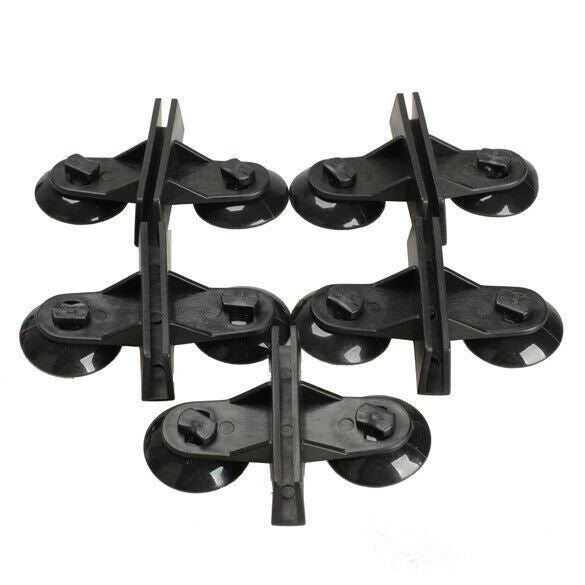 5x Black Plastic Divider Sheet Holder Suction Cups for Aquarium Fish Tank A