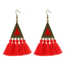 4X(Bohemian Tassel Statement Earrings Boho Ethnic Long Fringed Earring For N9R5)