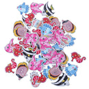 50PCs Wooden Buttons Colorful Mixed Fish Scrapbook Sewing Accessories DIY Cra3C