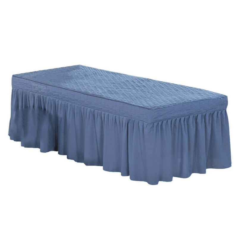 Massage Table Skirt Beauty Bed Cover Valance Sheet  Blue Ash