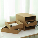 Brown Paper Desktop Drawer Type Sundries Storage Box Office Organizer DIY S P6O8