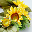15" Artificial Sunflower Wreath Flower Wreath with Yellow Sunflower and Green