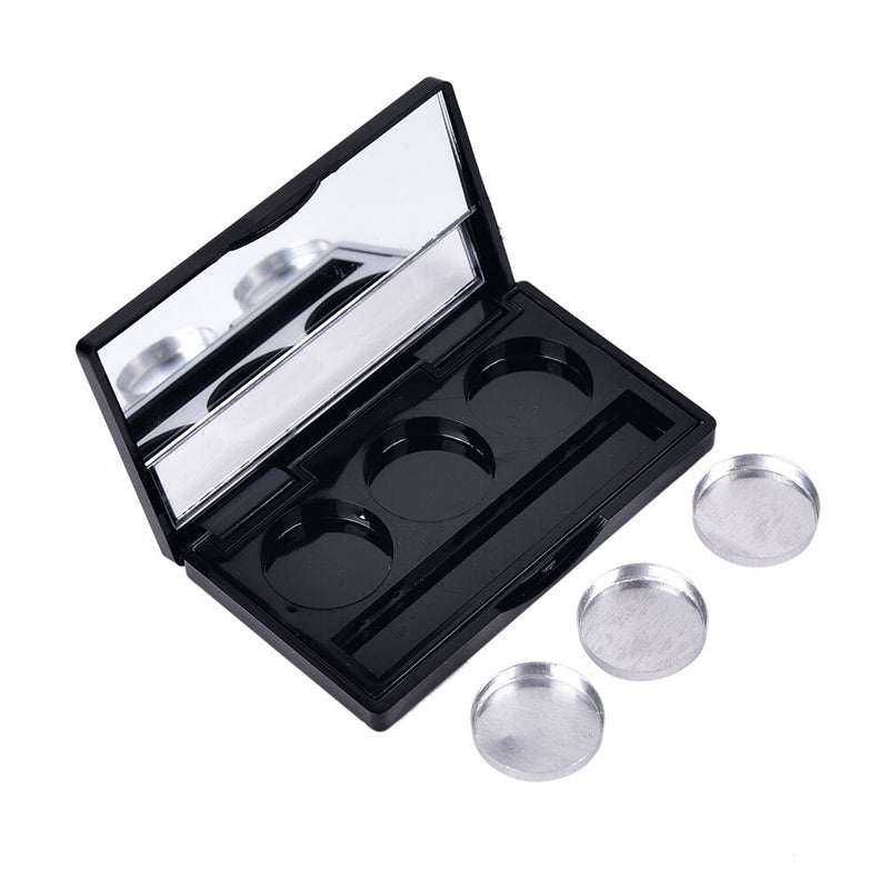 Empty 3 Round Grid Eyeshadow Lipstick Box Case Cosmetic Packing+Palett VhJ Cy