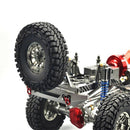 SCX10 CNC Rear Bumper Bull Bar with Spare Tire Carrier Shackles for Rock Cr