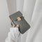 Women Touch Screen Phone Pouch PU Splicing PVC Crossbody Bag (Dark Grey)