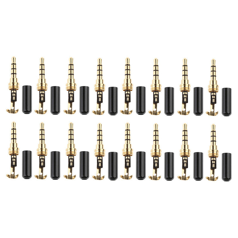 16x Universal Black Metal 3.5mm Audio Plug Connector For Headphone Earphone