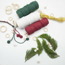 Handmade Decorations Macrame Starter Kit, Natural Cotton Macrame Rope, Wooden