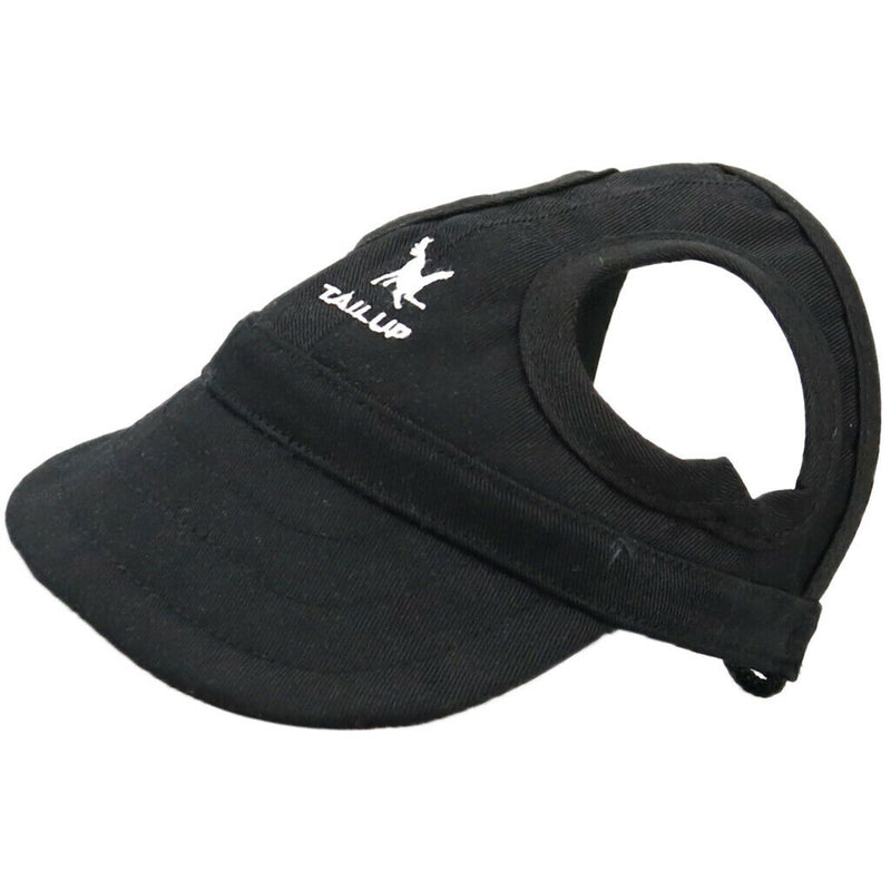 Baseball Hat Sun-shading Bucket Cap with Ear Holes For Dog Pet Cats Black XL
