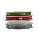20m Tree Printed  Ribbon Galloon Trim for DIY Bow Xmas Gift Wrap Red
