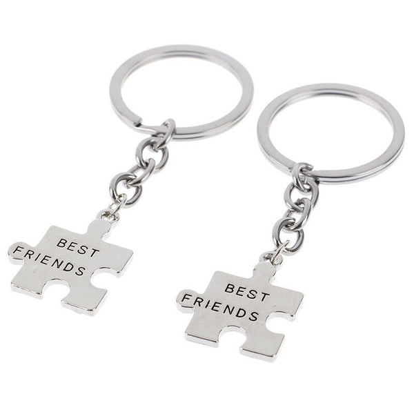 2Pcs Puzzle Letter Keychain Cute Key Ring Best Friends Gift OZ