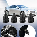 4pcs Cone Shaped Aluminum Auto Wheel Tyre Tire Valve Stem Caps Dust Cover Black