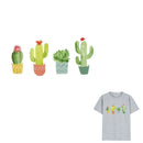Plant cactus Irons on Stickers Washable Heat Transfer Patches T-shirtApplique lj