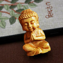 Mini Wooden Buddha Statue Statuette Handicrafts Ornament Decor Craft S F6N0