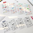 8 x English Color Print Diary Stationery Decoration Seal Notebook Sticke HXG