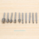 10Pcs HSS Rotary Burr Router Bits Set Milling Engraving Wood Working Cutter Tool