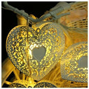 10 LED Love Heart String Fairy Light Bedroom Wedding Party Decor Warm White