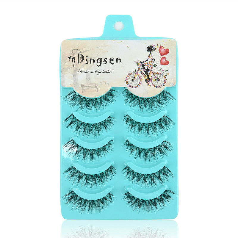 5Pairs Hot Natural Eye Lashes Handmade Messy Natural Cross False Eyelashes USA