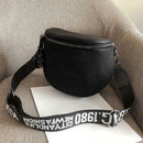 Fashion Crossbody Bag Women Leather Shoulder Messenger Saddle Bags (Black)