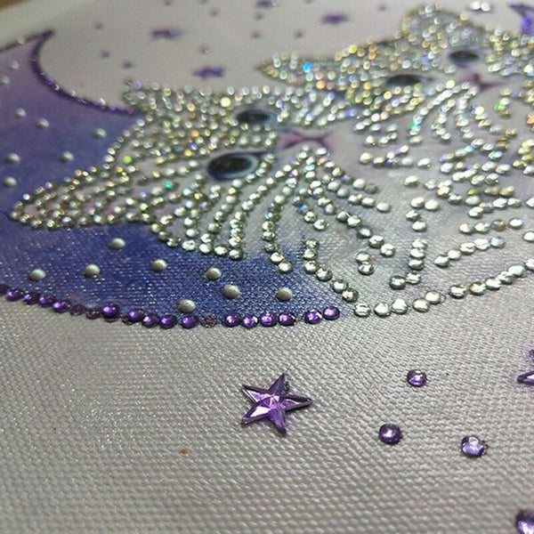 Diy 5D Partial Shaped Diamond Painting Moon Cat Cross Stitch Diamond Embroi