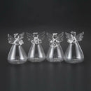 Set of 4 Cute Clear Glass Angel Shape Flower Plant Hanging Vase Wedding Dec