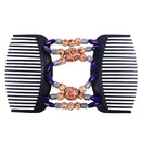 Magic Wood Beads Double Clip Hair Slide Combs Women's Hair Jewelry Accessory